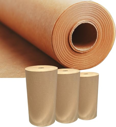 Papier kraft brun naturel en rouleau. Disponible en longueurs de 100 à 300 mètres, 30, 60, 90 ou 105 cm. (30 cm x 300 m). 1 unité