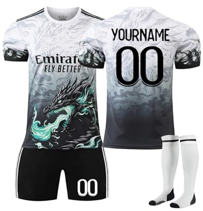 Générique Maillot De Foot Personnalisé Enfants Football Maillots De Soccer 24 25 Home Away avec Nom Et Numéro DIY T-Shirt Tenue De Sport Cadeau pour Garçon Et Homme