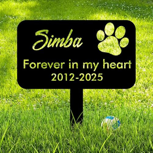 Cadeaux commémoratifs pour Chiens Pierre tombale commémorative personnalisée Marqueur de Tombe en métal personnalisé marqueur funéraire personnalisé pour Animal de Compagnie