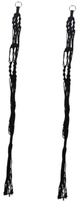 JOINPAYA 2 Pièces en Filet Suspendu De Plante Paniers en Osier pour Plantes Décoration Intérieure Corbeille Porte-Plante Suspendue Cintres De Panier Macramé Pot Usine Noir Fil De Coton
