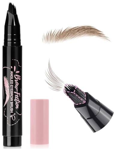 EIHI 1Pièce Crayon à sourcils multi-fourches, crayons à sourcils avec pinceau à sourcils incliné, traits semblables à des poils, résistant aux frottements, ne déteint pas, facile à utiliser