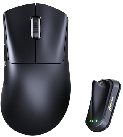 ATTACK SHARK V8 8000Hz Kabellose Gaming-Maus, Nordic 54L15 Chip, PAW3950MAX Sensor, 42000 DPI, 20000 FPS, 59g Ultraleicht, Ergonomisch, BT / 2,4GHz / Kabel, Ice-Coating, PC/Win, Schwarz