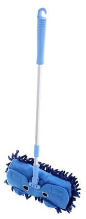 Generisch - Juego de herramientas de limpieza para el hogar con recogedor, limpieza educativa, regalo de cumpleaños para niños pequeños, conjunto compacto de escoba de mano (azul, talla única)