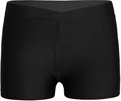TiaoBug Enfant Fille Short de Danse Ballet Gymnastique Patinage Short de Sport Pantalon Court Yoga Fitness Jogging Collant Short Dancewear 2-12 Ans Noir 7-8 Ans