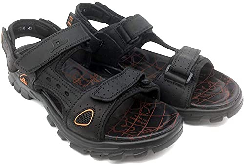 Asifn Sandali Sportivi Scarpe Calcio Uomo Trekking Pelle Casual Estivi Mocassini Escursionismo Outdoor Camminata Cuoio Traspiranti Spiaggia（Nero,39/40 EU,39 Taglia del Marchio