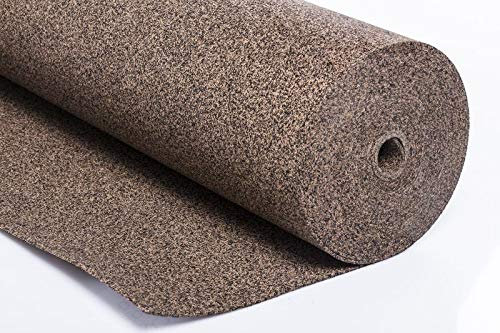 Sughero di gomma, base in sughero, 10 m², base per parquet e laminato, tappetino di protezione dalle vibrazioni, isolamento acustico, 1 m x 10 m, spessore 2 mm, 3 mm, 5 mm (2 mm)