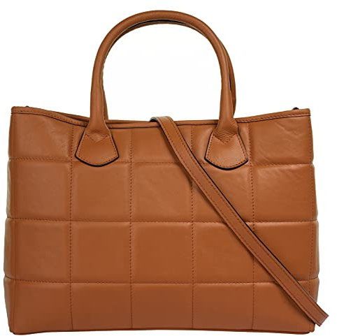 Cluty Handtasche Echt Leder Damen | cognac | 021206