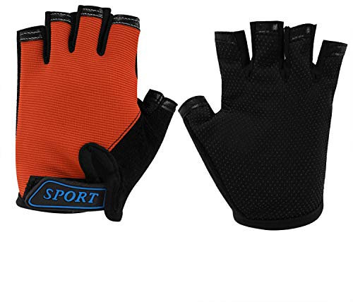 Faxianther Fahrradhandschuhe halbfinger Handschuhe Kinder Jungen Mädchen Sommer Freizeit Sport Kletterhandschuhe Sporthandschuhe Radhandschuhe mit Gel Polsterung Kurz MTB trainingshandschuhe