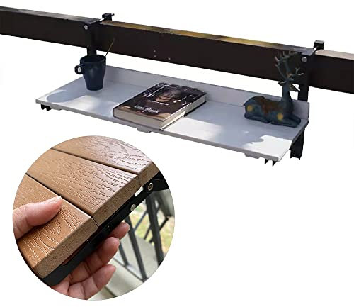 Balkontisch Klappbar Hängetisch,Balkonhängetisch Klappbar Balkontisch Zum Einhängen Balkon Klapptisch, Balkongeländer Wetterfest,Hängetisch Für Garten,Balkon,Terrasse,80*26cm/31.4*10.2in ( Color : Wit