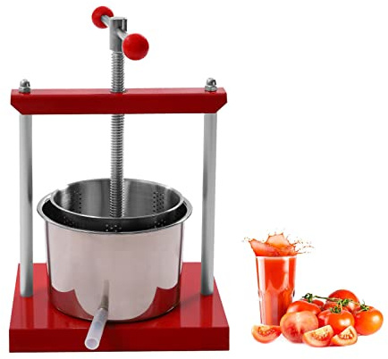 Durable 3L/6L Stainless Steel Cheese Tincture Herb Fruit Wine Manual Press for Making Wine or Juice from Honey (6L)