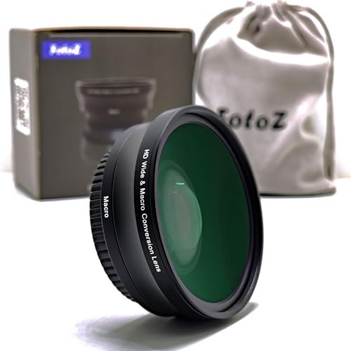 FotoZ Lente de conversión gran angular HD de 49 mm 0.75x (porción macro), para Canon EOS M6 M50 Mark II M100 M200 R50 R100 Accesorios, compatible con EF-M 15-45 mm RF-S 18-45 mm Kit lente