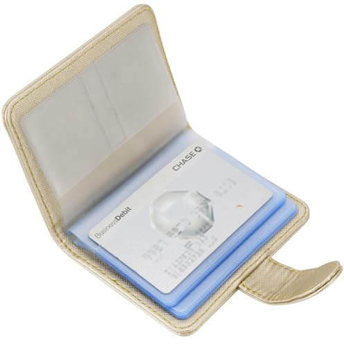 Wisdompro Porte-cartes de crédit pour homme et femme, en cuir synthétique avec blocage RFID et porte-cartes de débit, protection pour cartes d'identité et bancaire avec fermeture magnétique (20