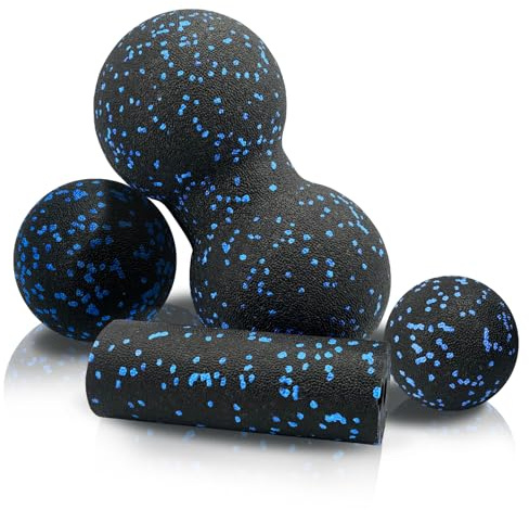 HYSHLC 4Pcs Myofascial Release Ball Set, EPP Foam Roller Peanut Massage Ball, Physio Recovery Tools for Spine, Neck, Back, Foot Pain Relief
