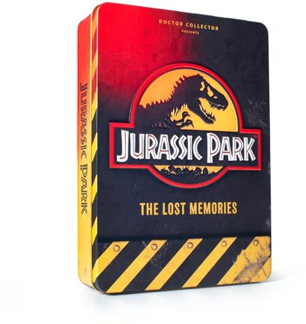 Jurassic Park The Lost Memories Collectible Tin Box Set, Official Collectible Edition with Exclusive Accessories in Metal Box