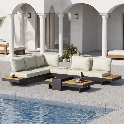 Homary Salon de Jardin Exterieur 6 Personnes Idéal pour Patios et Balcons