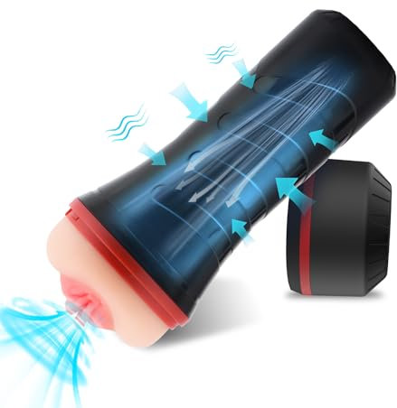 Badpa Masturbtore Uomo Automatico Realistico con Aspirazione Masturbtore per Uomini Sex Toys Masturbatore Uomo Sexy Shop Hot Oggetti Masturbatore Maschile Masturazione Realistico Uomo… (Nero)