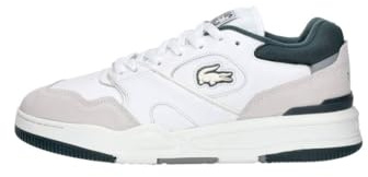 Lacoste Herren Low-Top Sneaker T-Clip 0120 2 SMA, Männer Halbschuhe,schnürschuhe,schnürer,Business,Freizeit,WHT/DK GRN (1R5),45 EU / 10.5 UK