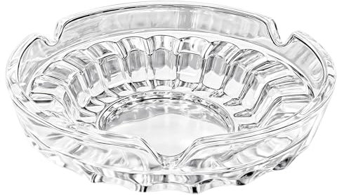 Qualsen Posacenere in Vetro da Esterno e Portatile - Da Tavolo per Bar, Casa, Pub, Ristorante (10.5cm)