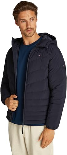 Tommy Hilfiger Men’s Mix Quilt Jacket with Hood, Blue (Desert Sky), S