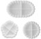 3er Pack Silikonform Tablett, Tablettform, rund, elliptisch, fünfzackiger Stern, Silikonform Untersetzer, für Untersetzer, Kerzenständer, DIY Bastelprojekte, Haus