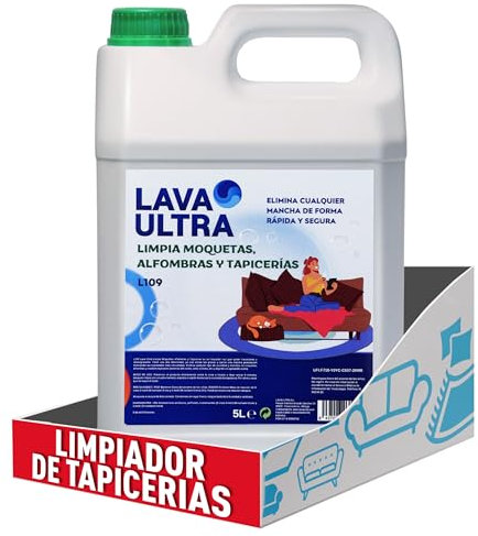 Limpiador para Moquetas y Tapicerías L109 5L, Limpiador para Alfombras, Sofás y Textiles en Spray, Eficaz Contra Manchas Difíciles
