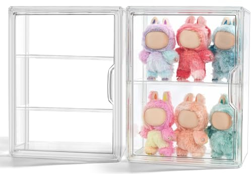 Display Case Compatible with Labubu POP MART, Acrylic Clear Display Box Shelf for POP MART Labubu Doll, 1 pack