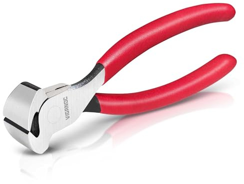 Viganoc 7 Inch Nail Puller Pliers, End Cutting Nippers with Cr-V Steel Jaw & Non-Slip Grip, Professional Nail Remover Tool for Pulling Stubborn Nails, Wires, Staples - Polished Finish