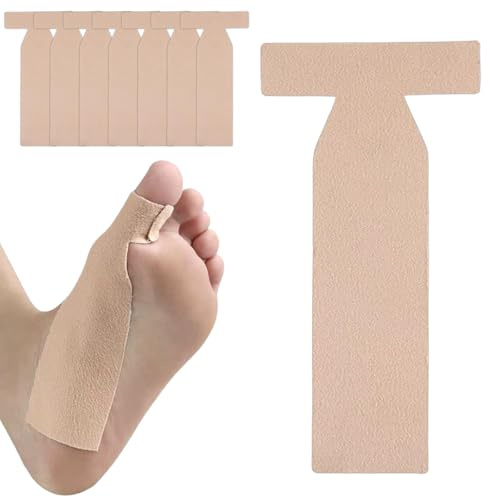 Turf Toe T-Straps - Adhesive Moleskin Splints for Big Toe Injuries, Hallux Limitus & Bunion Support, Foot Straightener Brace for Women & Men (7)