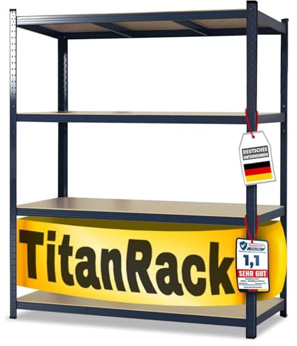 OfficeMarshal Schwerlastregal extra breit - XL Breite 160 cm - Metallregal mit 1500 kg Gesamttraglast - Steckregal für Garage, Keller, Werkstatt - 2 Breiten & 3 Farben (grau, 177x160x60 cm)
