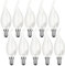 NCC-Licht 10 x LED Filament Windstoß Kerze 2W fast 25W E14 MATT 230lm Leuchtmittel extra warmweiß 2200K Retro Nostalgie