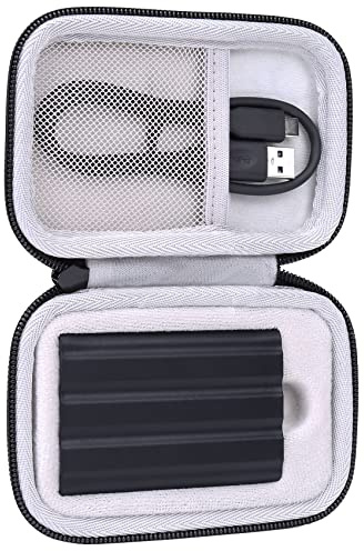 Khanka Hart Tasche Case für Samsung T9 / T7 Touch/ T7/ T7 Shield Portable SSD 500GB 1TB 2TB. (Für 1 SSD, Schwarz)