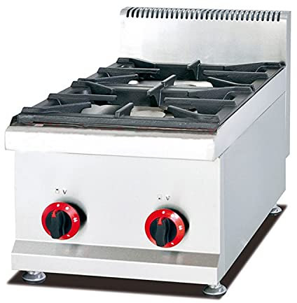 Ristoattrezzature Cucina 2 Fuochi a Gas Professionale - Da Banco Appoggio - 40x65x48cm