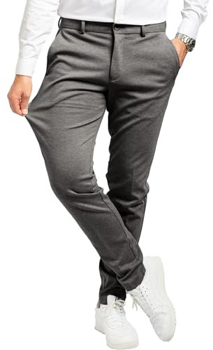 Performance Pants Herren Dunkelgrau (Größe 30W/32L) - Stilvolle Herren Hosen Stretch - Chino Hose Stretch - Stilvolle Anzughose - Modische Praktische Männer Hosen für Business & Freizeit