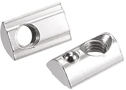 sourcing map M8 T Slot Nuts Roll in Spring T-nut with Ball Carbon Steel for 4040 Series Aluminum Extrusion Profile Rail with 8mm Slot 30Pcs