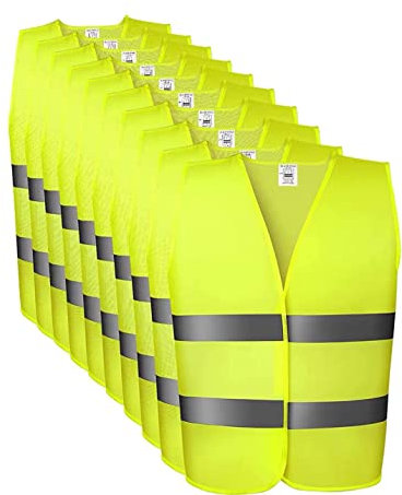 MAMIZO Warnwesten für Auto Unfallweste PKW Sicherheitsweste Pannenweste 360° Sichtbarkeit Warnwesten Set Einheitsgröße