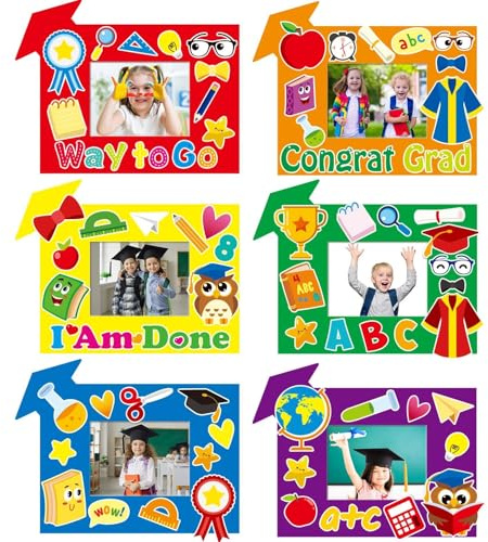 chiazllta 30 Packs Craft Kits Congrats Grad DIY Picture Frame Craft Art Class of 2026 Party Favor Decorations Home Gifts Game Activities