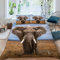 ALABOW Elefant Bettwäsche 155x220 cm 3teilig mit Reißverschluss 3D Afrika Natur Tiere Bettwäsche Sets Warme Winter Sommer Weich Bettbezüge mit 2 Kissenbezug 80x80 cm für Teenager