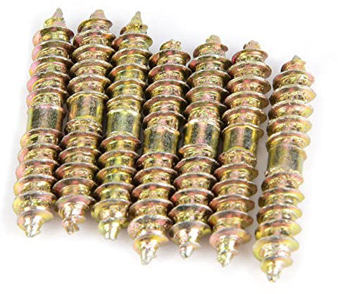20 piezas tornillos de espiga de 5x30mm tornillos de espiga de fijación para muebles de carpintería de madera de doble extremo