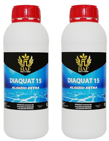 HAF® Algizid/Algenvernichter Extra 2 Liter - Anti Algenmittel gegen grünes Wasser - Algenverhüter zur Pflege & Reinigung Ihres Schwimmbeckens - Qualität: Made in Europe - Menge: 2 x 1 Liter