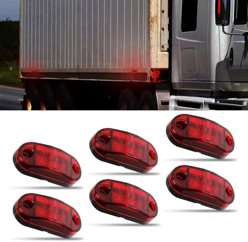 DREAMIZER 6 Stück 2.5 Zoll Seitenmarkierungsleuchten Ovale Begrenzungsleuchten Anhänger 2 Diodensignal Umrissleuchte Lauflichter Positionsleuchte Anhänger für LKW Boot RV Camper Zubehör