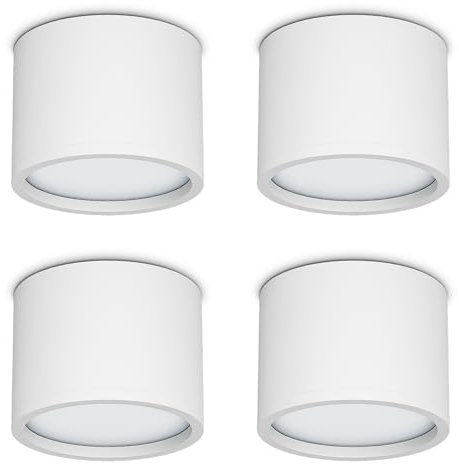 Klighten Lot 4 spots plafond LED GX53 - Montage saillant - 80x60 mm - Blanc - Aluminium - 220 V - Ampoule non incluse