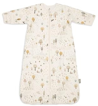 Jollein sovsäck baby – 110 cm – Tiny Park – bomull – 2,5 till 3,5 TOG – avtagbara ärmar – Oeko-TEX certifierad – baby sovsäck – vintersovsäck – även för vår och höst