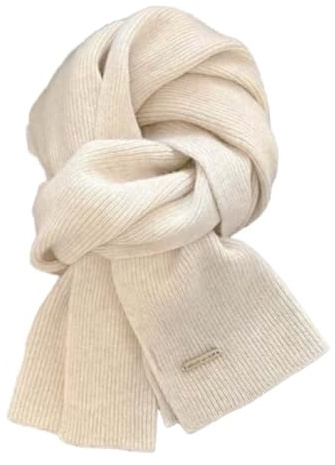 JUGUTA 1 Pièce Écharpe Uni, Écharpe Homme, Écharpe Femme, Foulard, Châle, Écharpe Automne Hiver Mariage,Chaud Doux, Pour Anniversaire Amis Loisirs Fête Noël Cadeau,Blanc