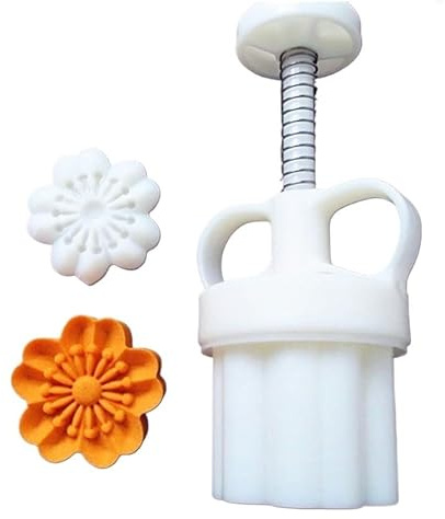 1 molde for tarta de luna, sellos for galletas, flor 3D/bolsa la suerte/molde for en forma conejo, cortador fondant a presión manual, herramienta decoración pasteles postre, 30 g