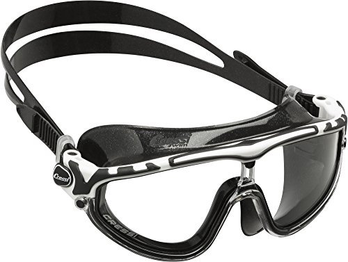 Cressi- SKYLIGHT-BRILLE SIL, SCHWARZ/RAHMEN WEISS SCHWARZ