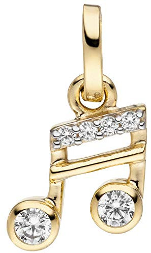 Jobo Damen Anhänger Musik-Note 333 Gold Gelbgold 6 Zirkonia