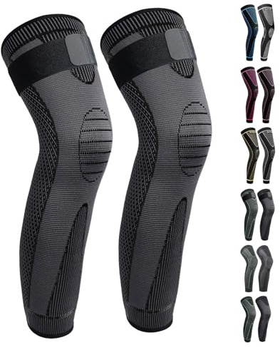Full Leg Sleeves Long Compression Leg Sleeve Knee Sleeves Protect Leg, for Man Women Basketball, Arthritis Cycling Sport Football, Reduce Varicose Veins and Swelling of Legs