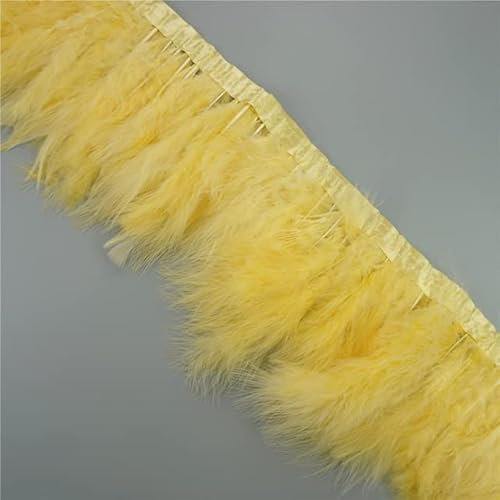 2 Meter natürliches, flauschiges Federband, Fransen, 15,2–20,3 cm, Truthahnfedern, Band für Bastelarbeiten, Band, Boa, Dekoration, Federn, Dekor-Ingwer