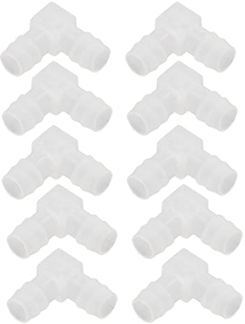 10 st 90 graders L slang hullingar, plast Transparent rät vinkel reducer hullingförband Adapter armbåge för akvarietillbehör(16mm)