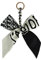 Bunter Seidenband-Schleifenanhänger, Schlüsselanhänger, für Damen, Geldbörse, Handtaschen-Dekoration, Schwarz , One size
